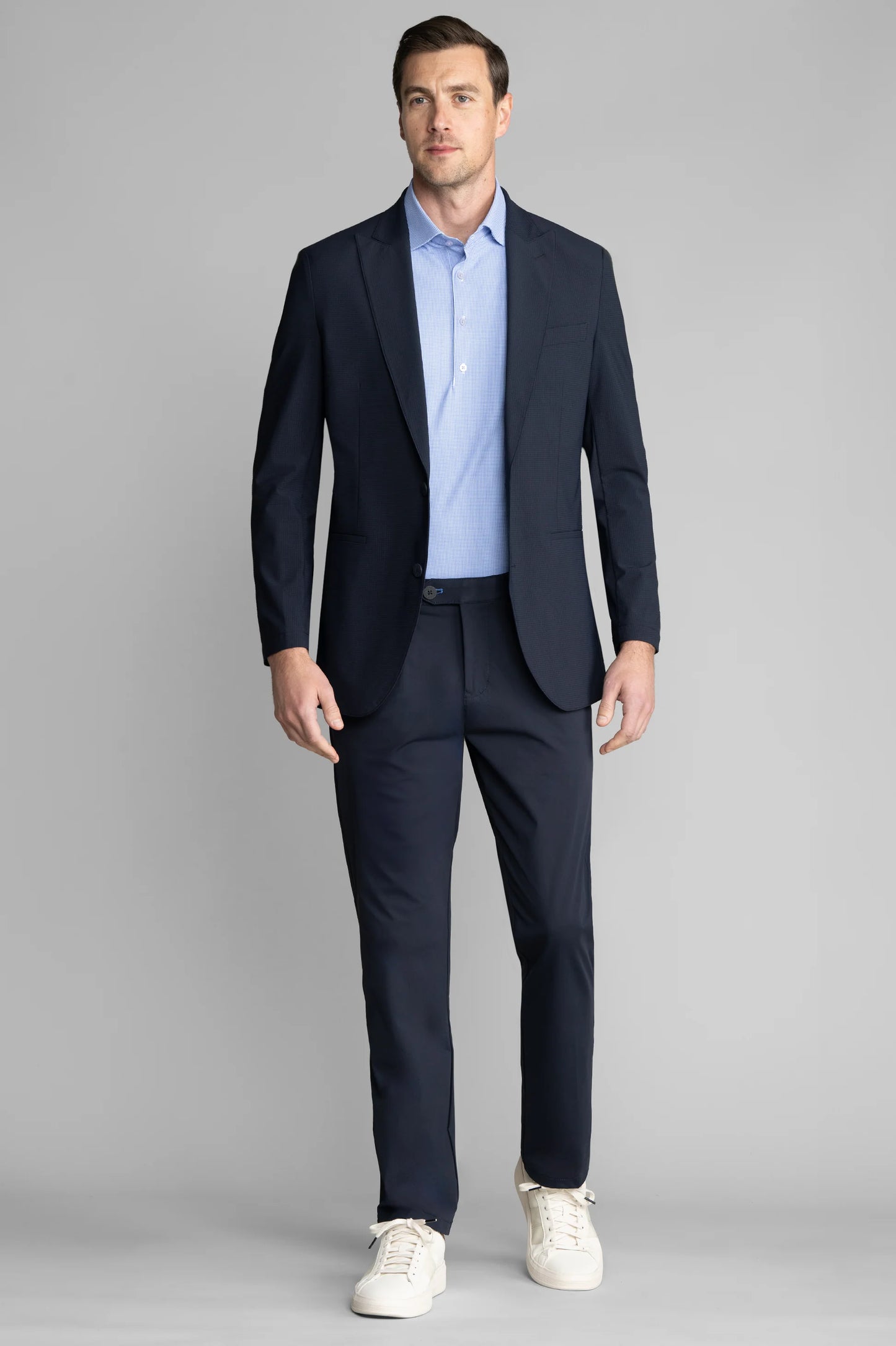 Event Polo Windowpane | Blue Puppytooth