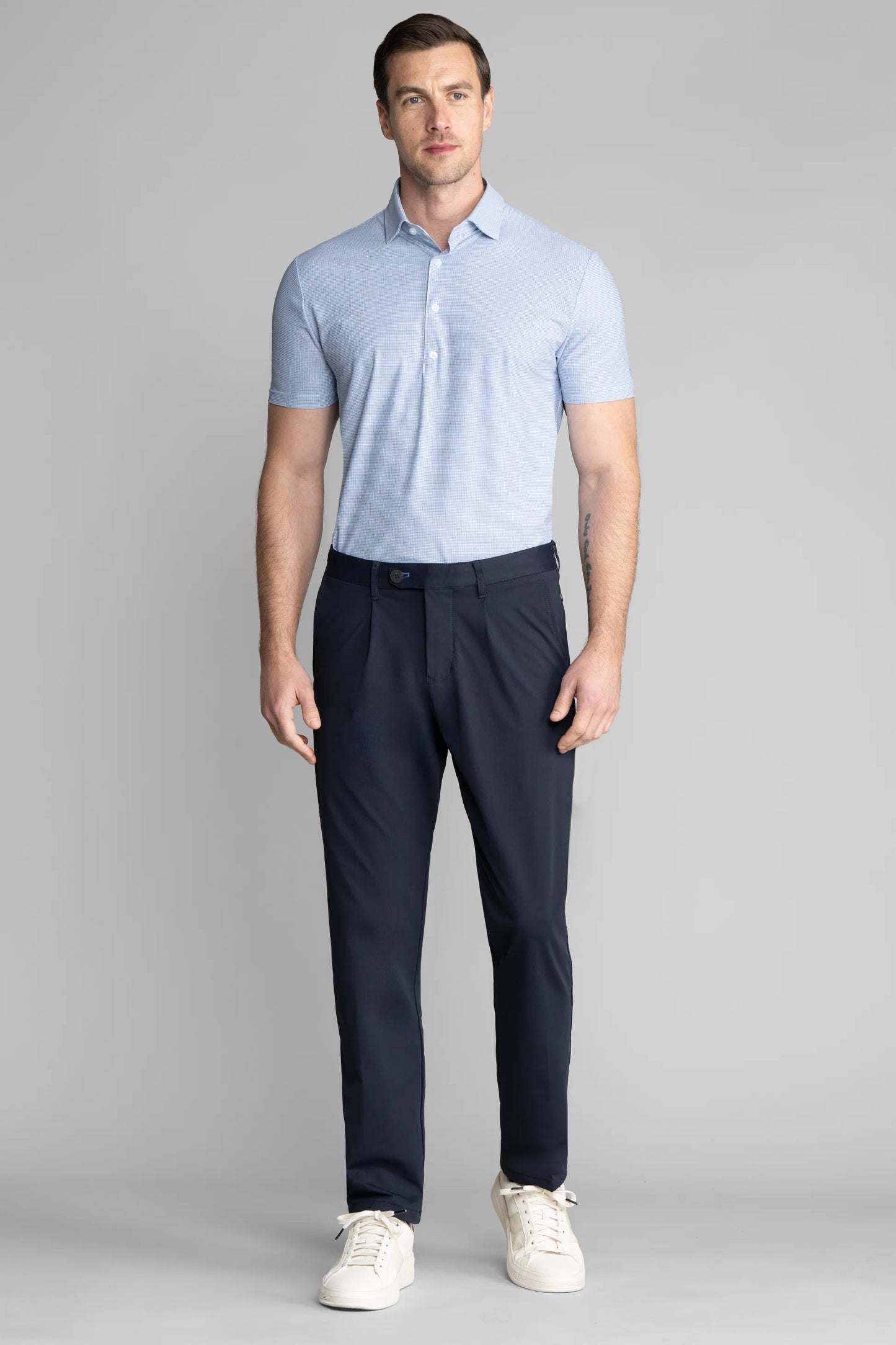 Event Polo Windowpane | Blue Grey