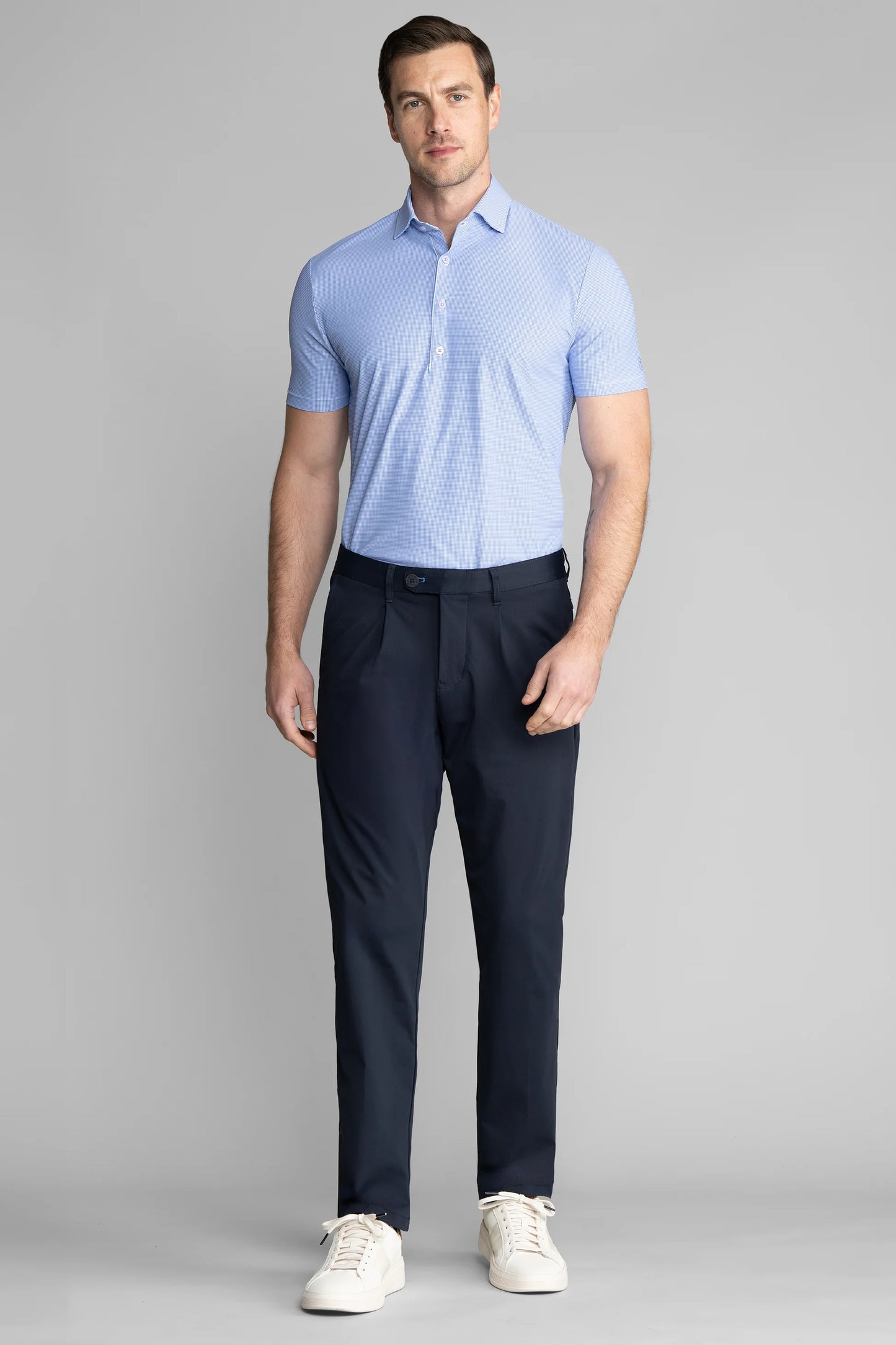 Event Polo Windowpane | Blue Puppytooth