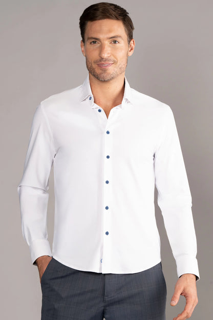 The Event Shirt Solid | White Blue